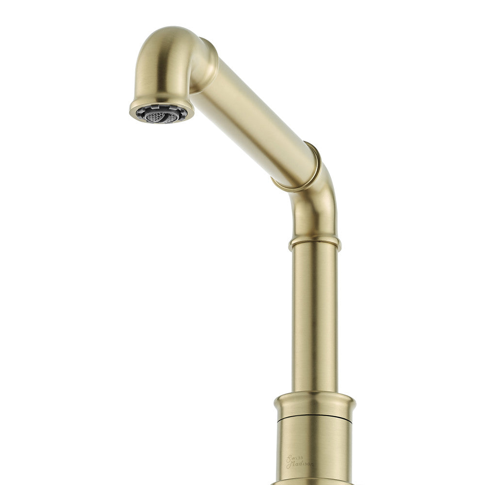 Swiss Madison Avallon 8 in. Widespread, 2-Handle Wheel, Bathroom Faucet in Brushed Gold