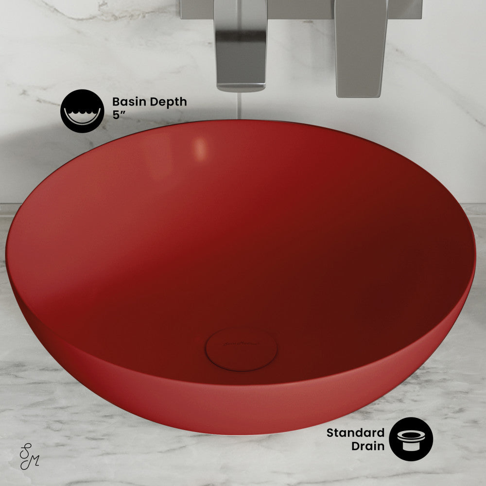 Swiss Madison Classe 16 Ceramic Sink in Matte Red