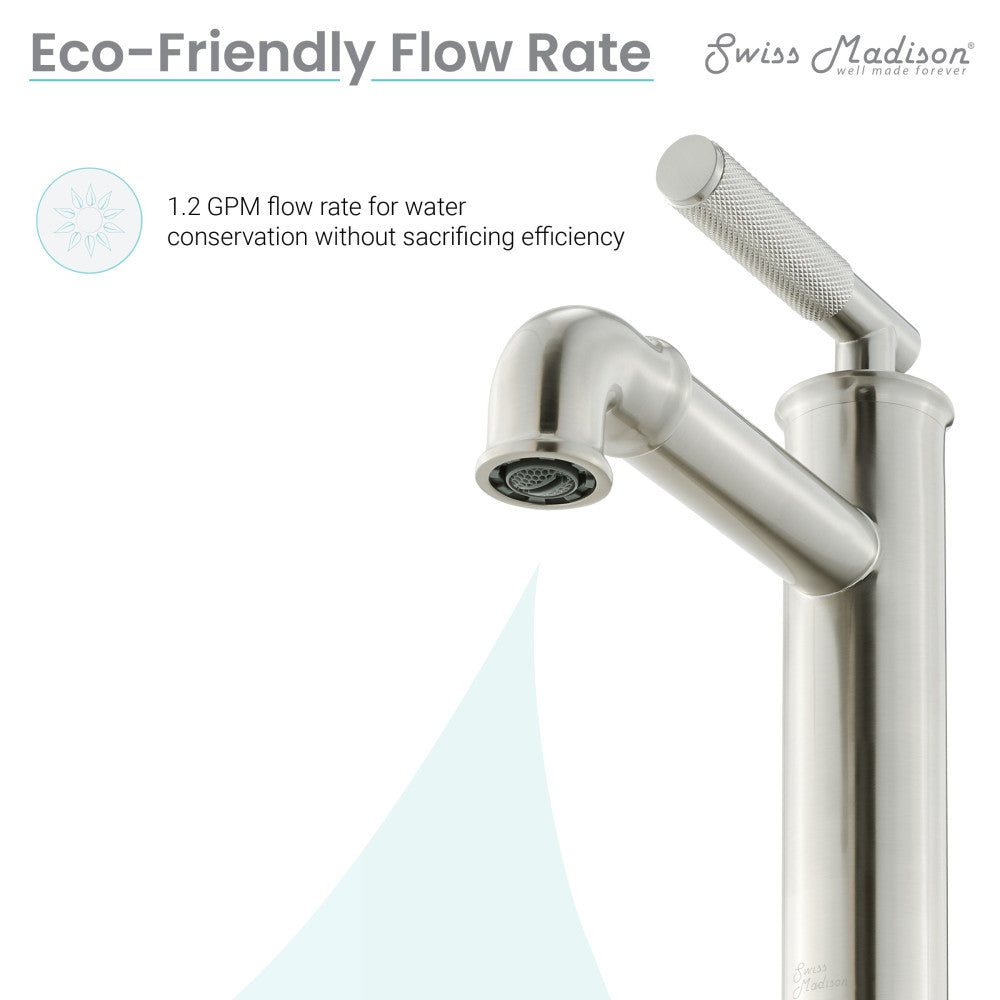 Swiss Madison Avallon Single Hole, Single-Handle Sleek, Bathroom Faucet in Brushed Nickel