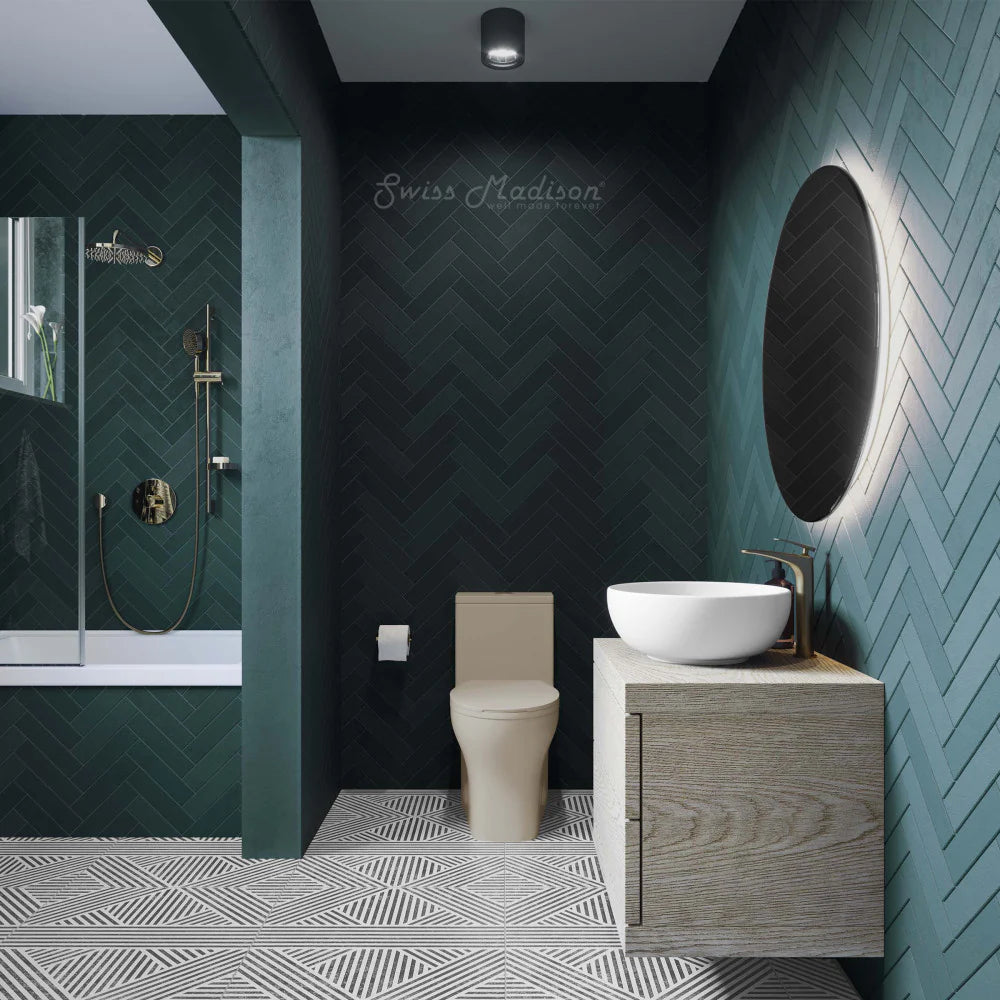 Swiss Madison Sublime III One-Piece Round Toilet Vortex™ Dual-Flush 0.95/1.26 gpf in Bisque