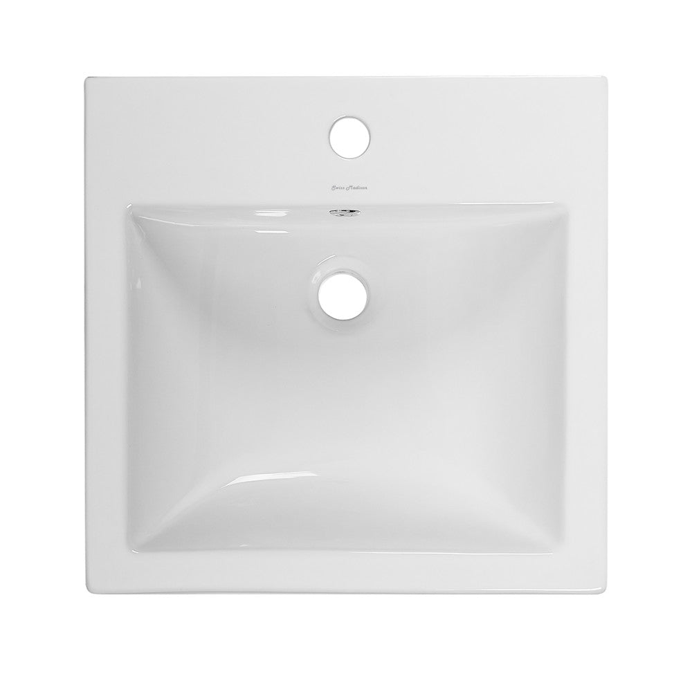 Swiss Madison Voltaire 18 Square Ceramic Wall Mount Sink