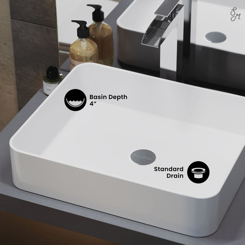 Swiss Madison Concorde 15 Square Ceramic Vessel Sink