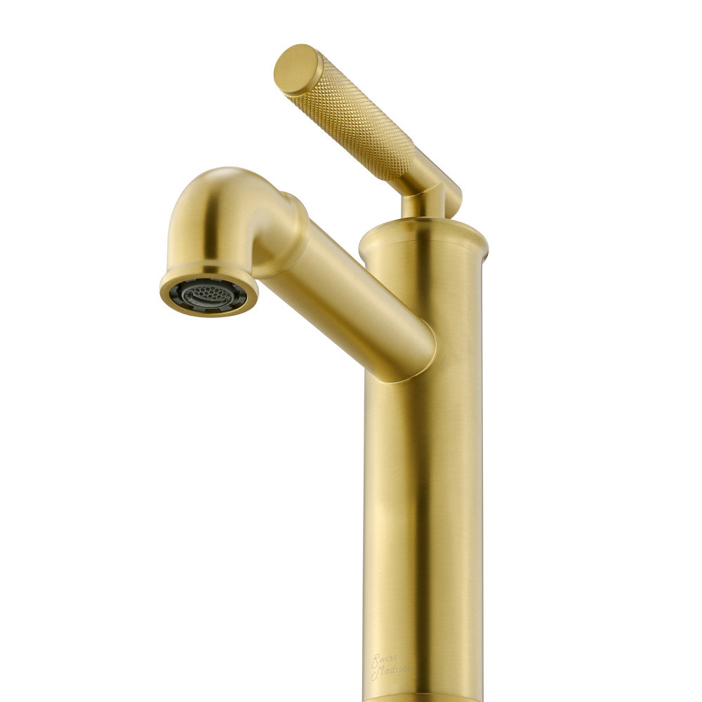 Swiss Madison Avallon Single Hole, Single-Handle Sleek, Bathroom Faucet in Brushed Gold
