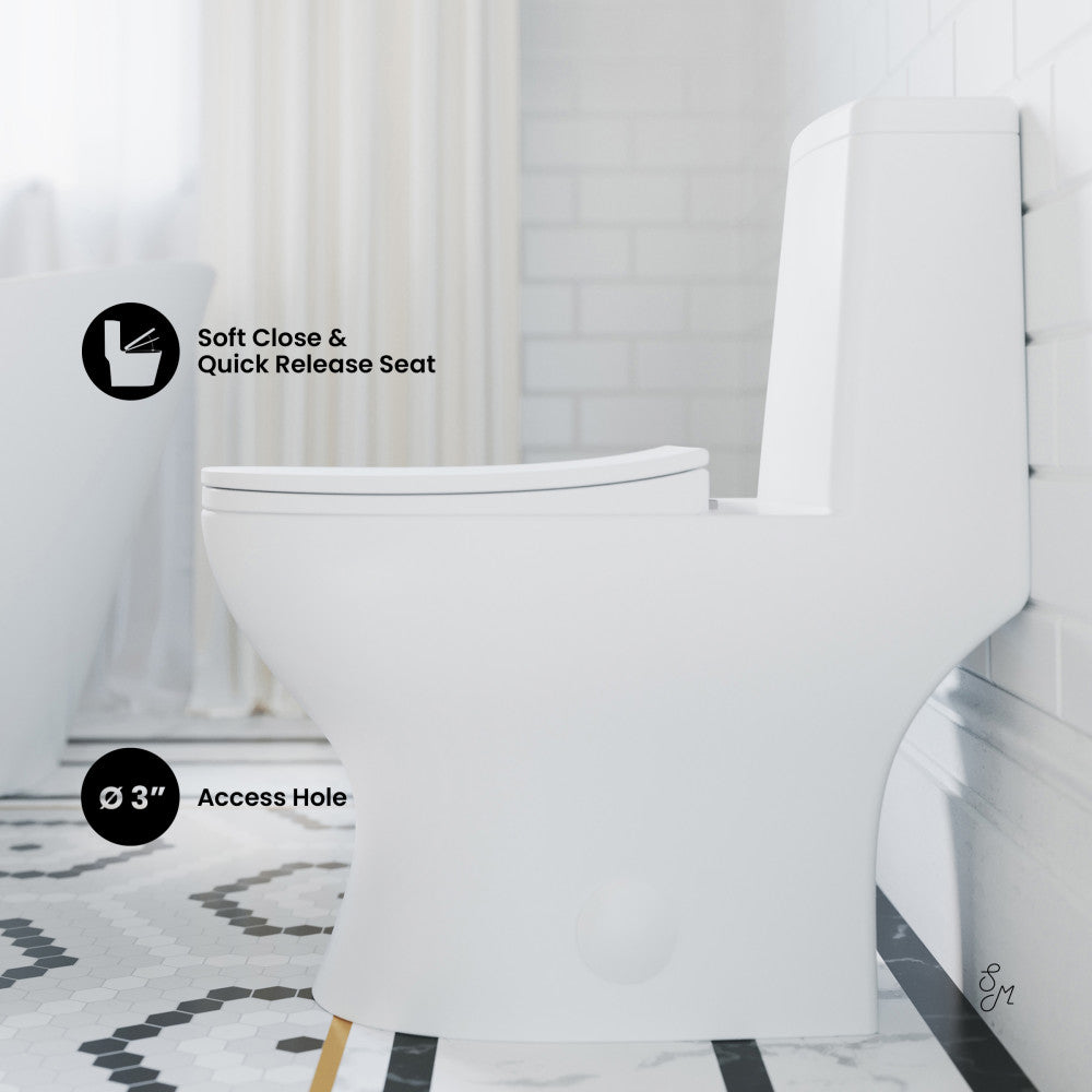 Swiss Madison Ivy One-Piece Toilet Left Side Flush 1.28 gpf
