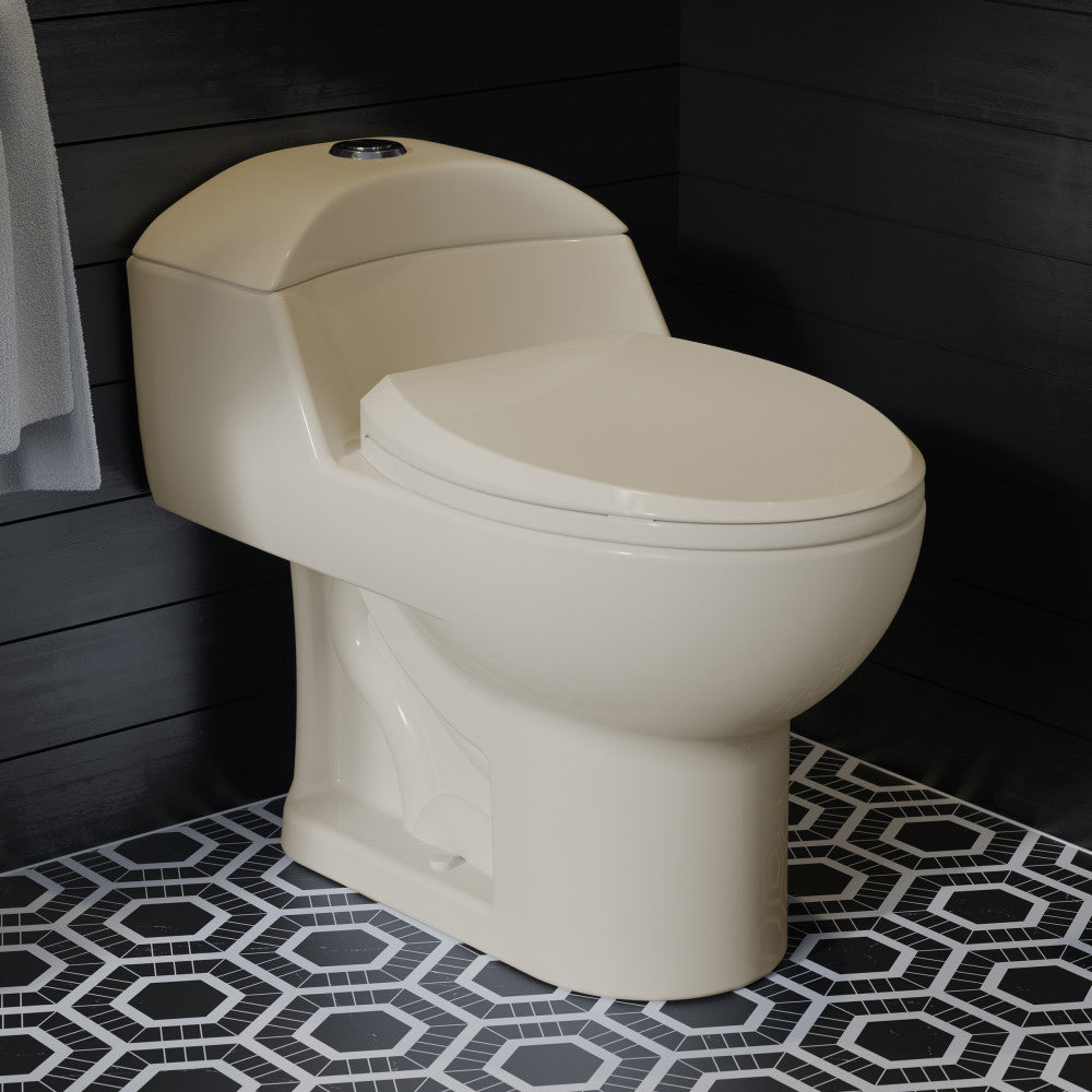 Swiss Madison Chateau One-Piece Elongated Dual-Flush Toilet in Bisque 1.1/1.6 gpf