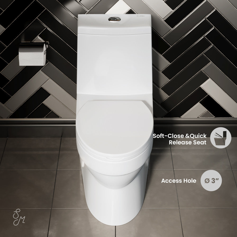 Swiss Madison Virage One-Piece Elongated Toilet Vortex Dual-Flush 1.1/1.6 gpf