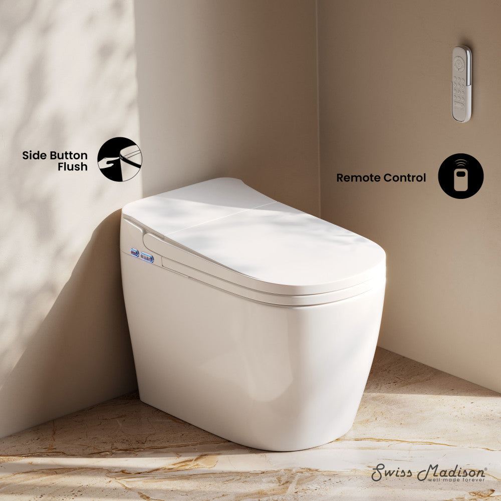 Swiss Madison Avancer One Piece Smart Toilet 1.28 GPF in Glossy White with Heated Bidet, Air Drying, Night Light, Foot Sensor