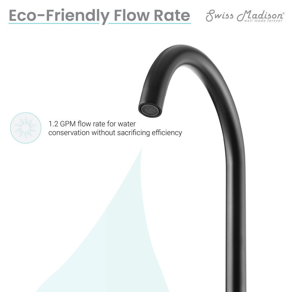 Swiss Madison Daxton 8 in. Widespread Bathroom Faucet in Matte Black