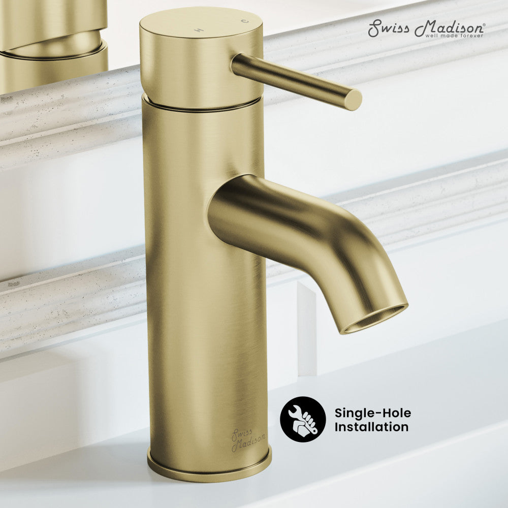 Swiss Madison Ivy Single Hole, Single-Handle, Bathroom Faucet in Brushed Gold
