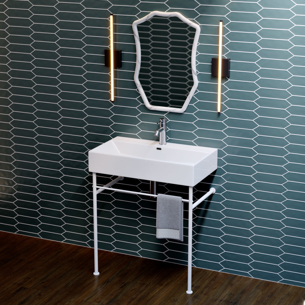 Swiss Madison Claire 30" White Basin Matte White Legs