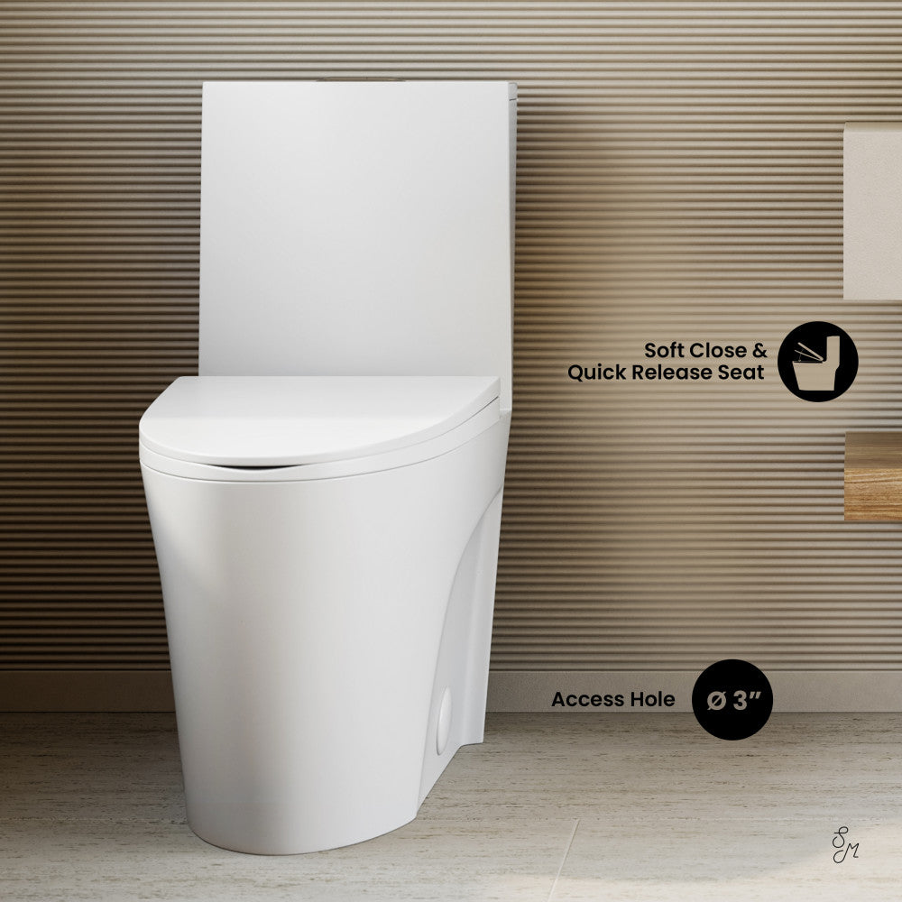 Swiss Madison St. Tropez One-Piece Elongated Toilet Vortex Dual-Flush in Matte White 1.1/1.6 gpf