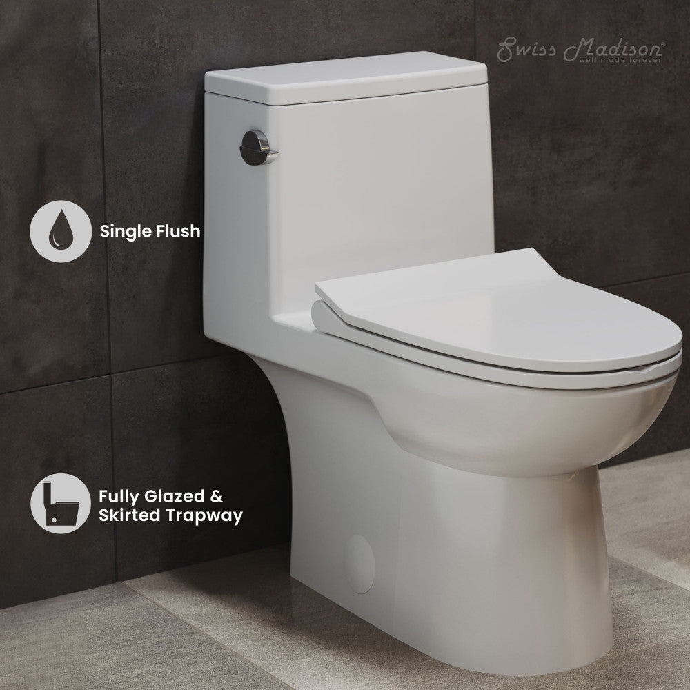 Swiss Madison Daxton One-Piece Elongated Left Side Flush Toilet 1.28 gpf