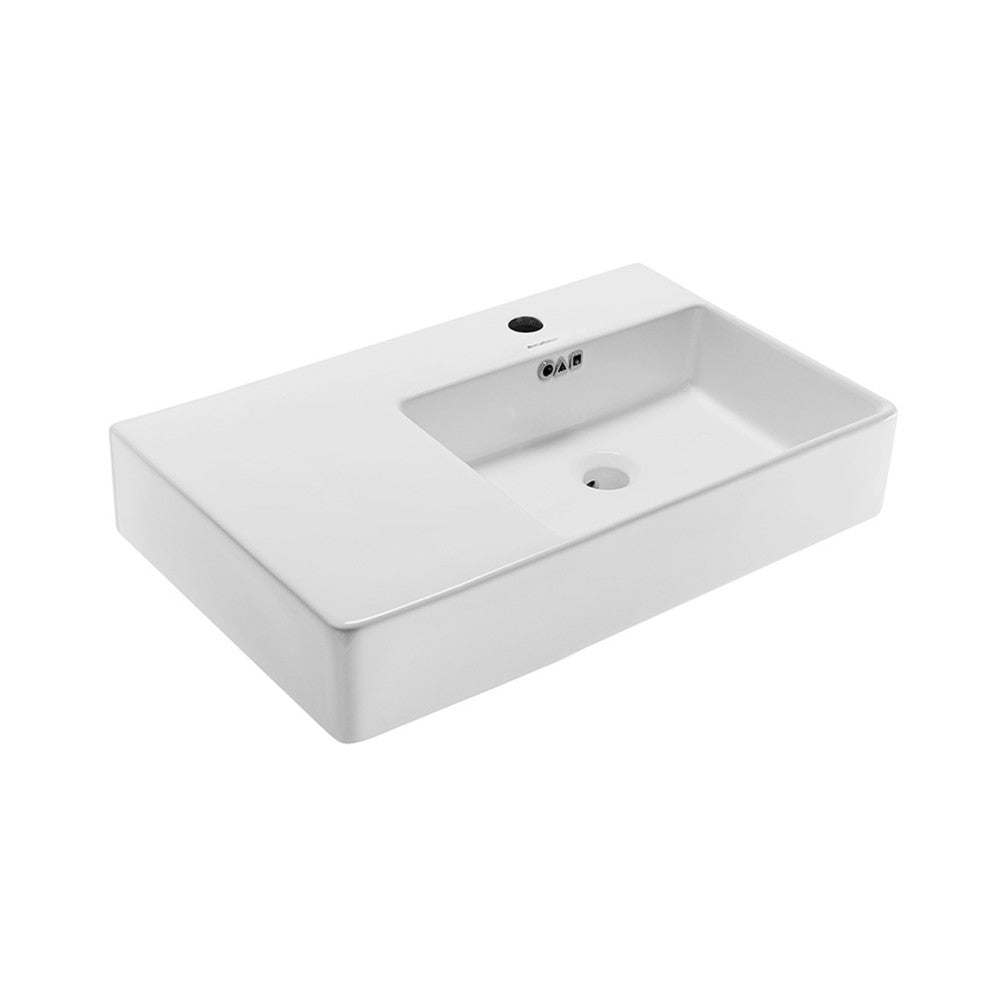 Swiss Madison St. Tropez 30" Rectangle Wall-Mounted Sink with Right Side Faucet Mount