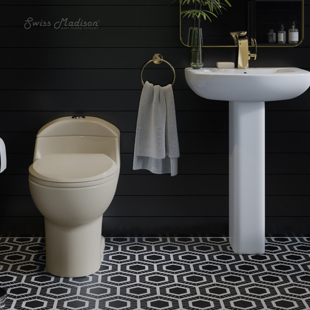 Swiss Madison Chateau One-Piece Elongated Dual-Flush Toilet in Bisque 1.1/1.6 gpf