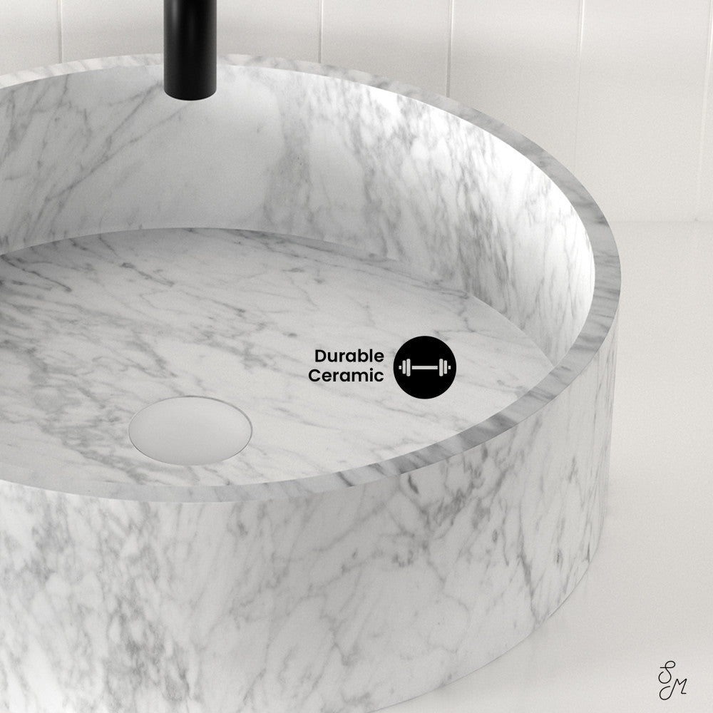 Swiss Madison Monaco 17" Round Vessel Bathroom Sink in Marbled Grey
