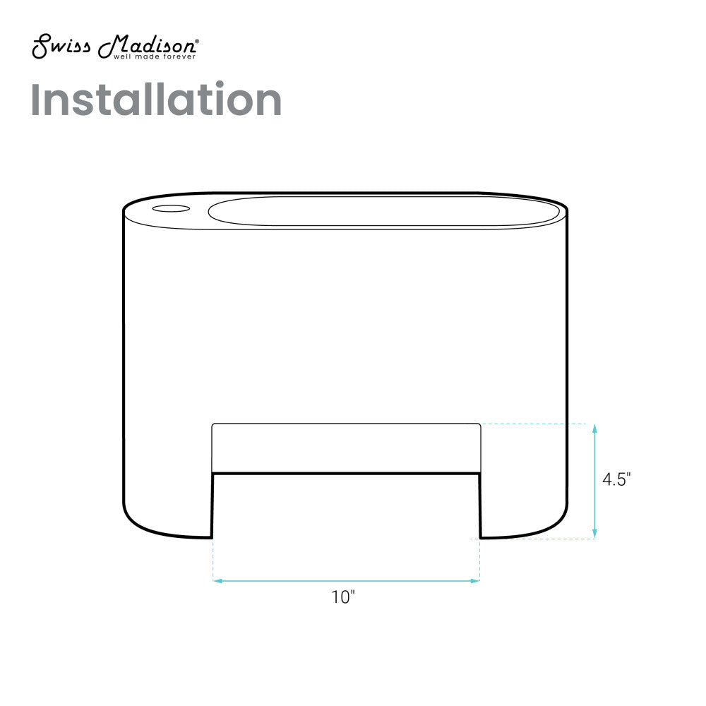 Swiss Madison Terre 17.5" Right Side Faucet Wall-Mount Bathroom Sink in Pashmina Grey