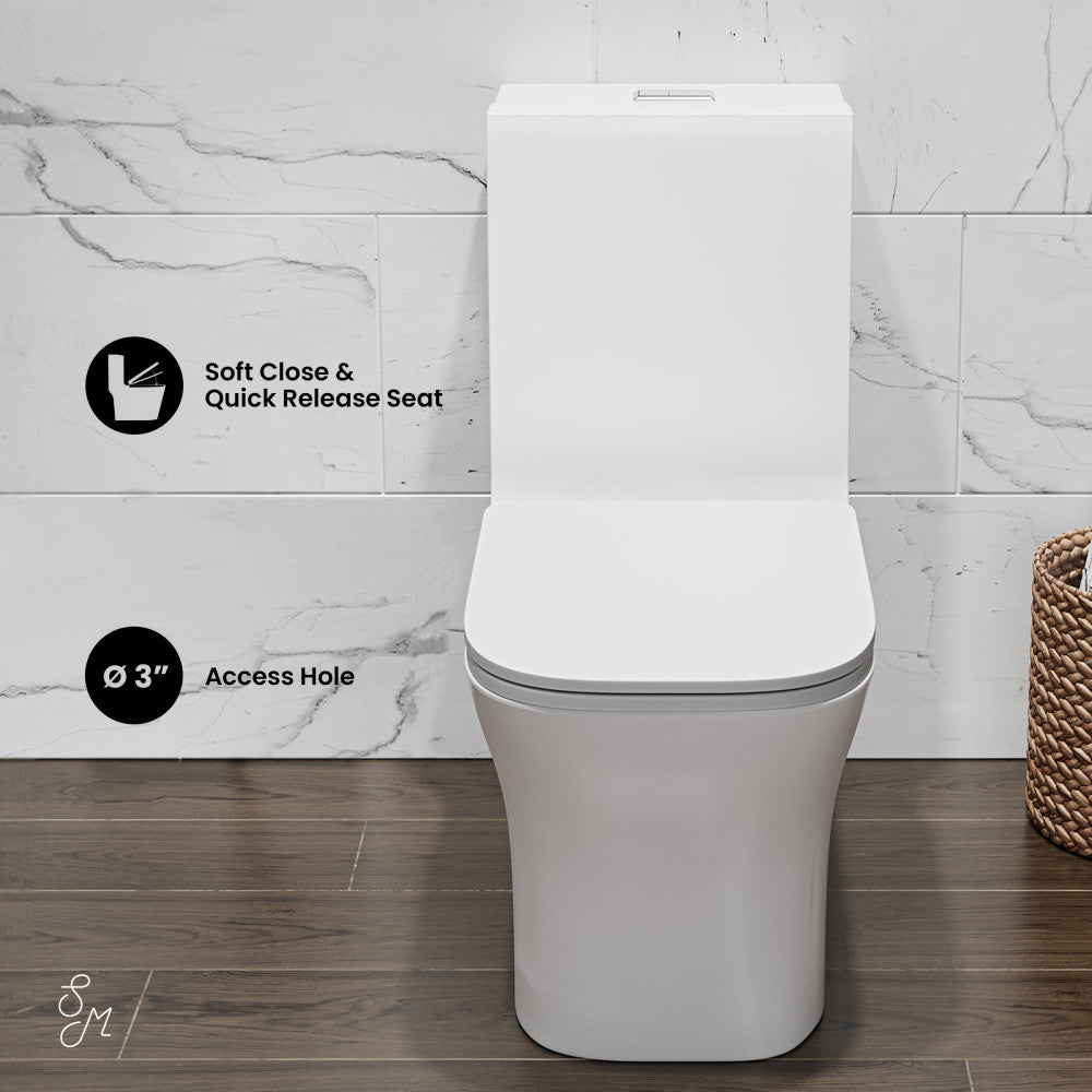 Swiss Madison Concorde One Piece Square Toilet Dual Flush 1.1/1.6 gpf in Matte White