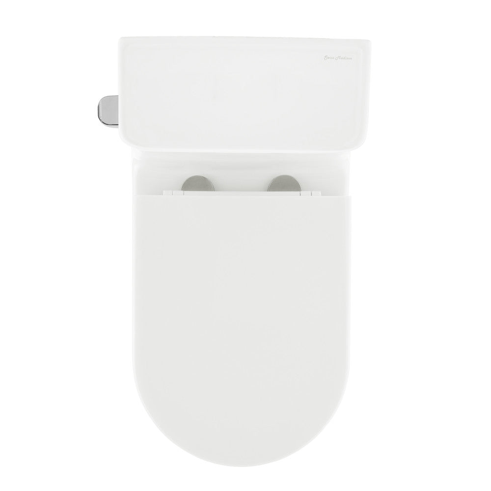 Swiss Madison Liberte One-Piece 12" Rough-in 1.28 GPF Left-Hand Flush Elongated ADA Toilet in Glossy White