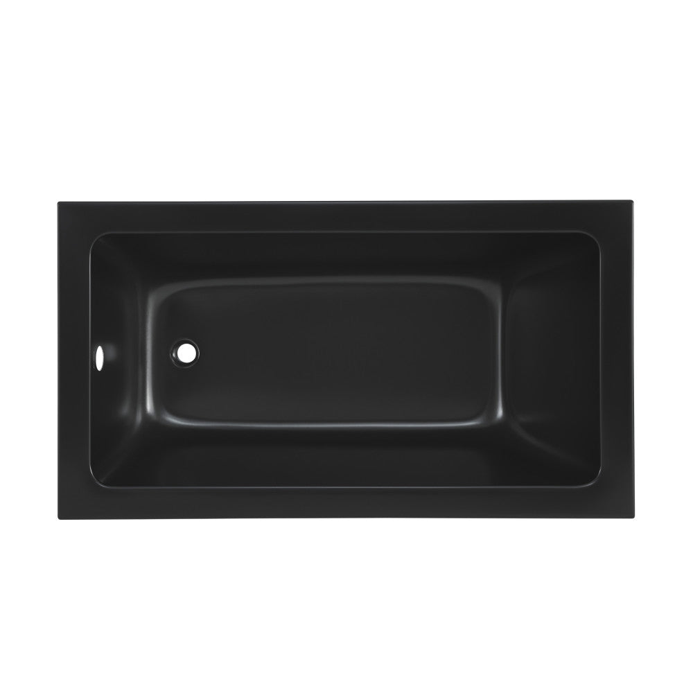 Swiss Madison Voltaire 54" x 30" Reversible Drain Drop-In Bathtub in Matte Black