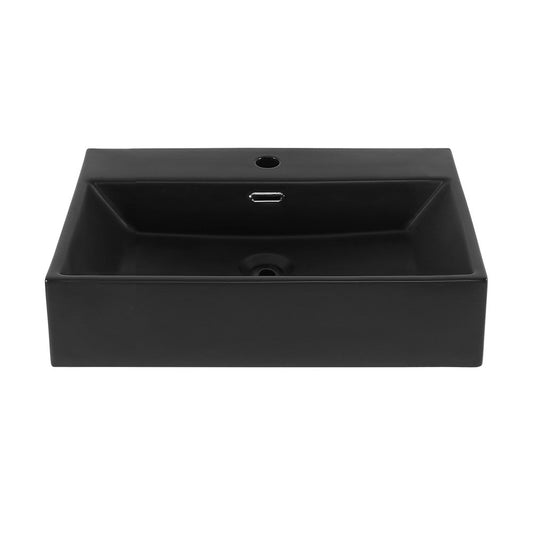 Swiss Madison Claire 24" Rectangle Wall-Mount Bathroom Sink in Matte Black