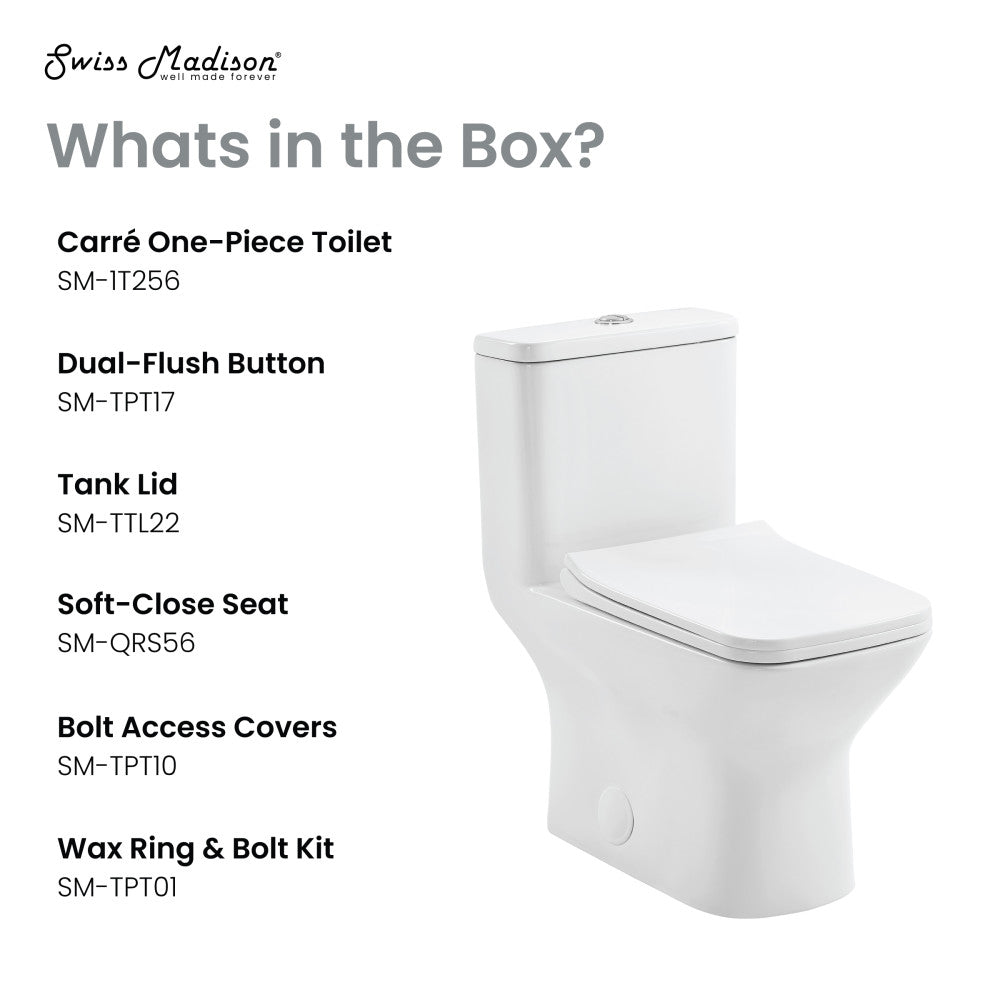 Swiss Madison Carre One-Piece Square Toilet Dual-Flush 1.1/1.6 gpf