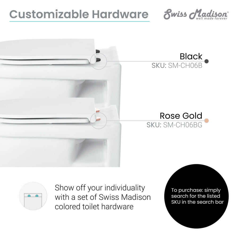 Swiss Madison Ivy Wall-Hung Elongated Toilet Bowl Only in Matte White