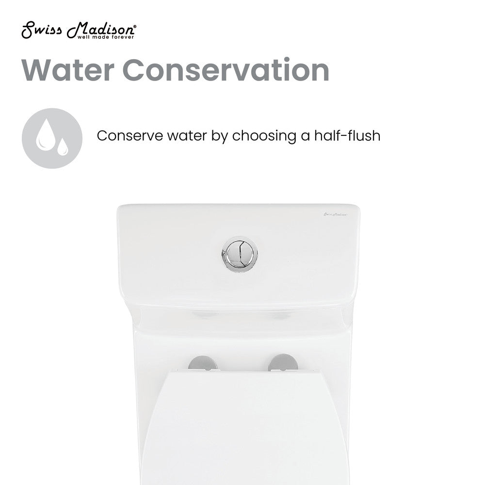 Swiss Madison Avallon One-Piece Elongated Dual Flush-Toilet 1.1/1.6 gpf