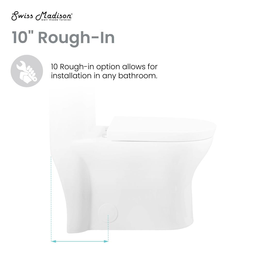Swiss Madison Monaco One-Piece Elongated Toilet Dual Flush 1.1/1.6 gpf with 10" Rough in
