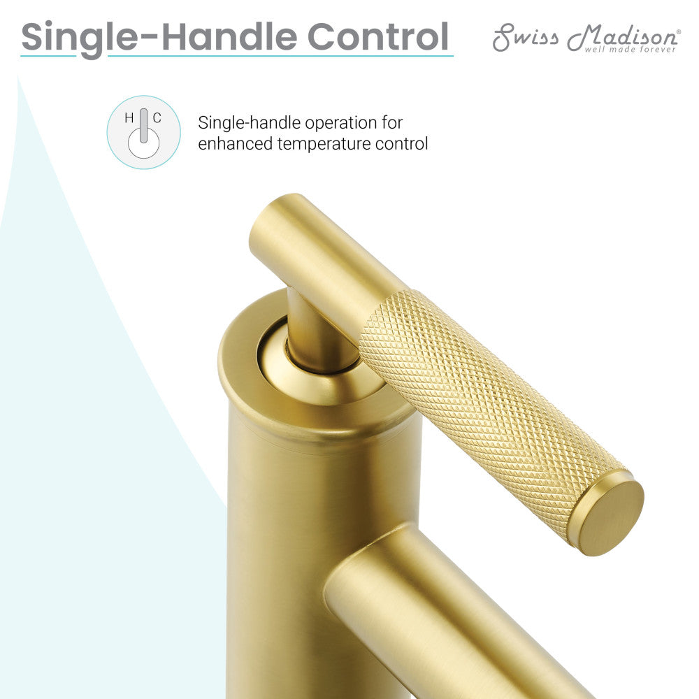 Swiss Madison Avallon Single Hole, Single-Handle Sleek, Bathroom Faucet in Brushed Gold