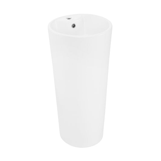 Swiss Madison Monaco Circular Basin Pedestal Sink in Matte White
