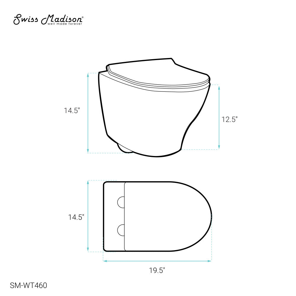 Swiss Madison Monaco Wall-Hung Round Toilet Bowl