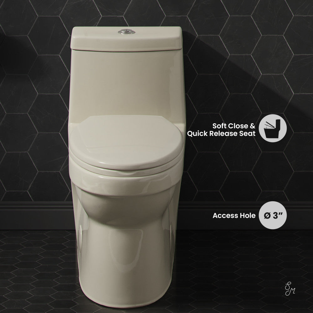 Swiss Madison Virage One Piece Elongated Dual Flush Toilet 1.1/1.6 gpf in Bisque