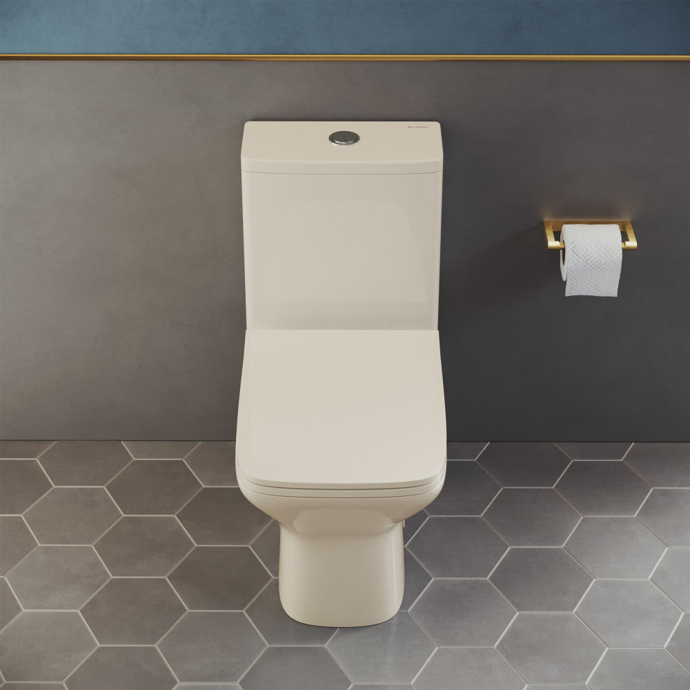 Swiss Madison Carre One Piece Square Toilet Dual Flush 1.1/1.6 gpf in Bisque
