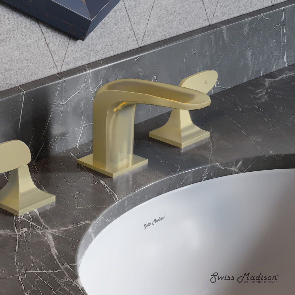 Swiss Madison Chateau 8 in. Widespread, 2-Handle, Bathroom Faucet in Brushed Gold