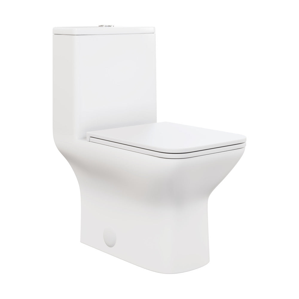 Swiss Madison Carre One Piece Square Toilet Dual Flush 1.1/1.6 gpf in Matte White