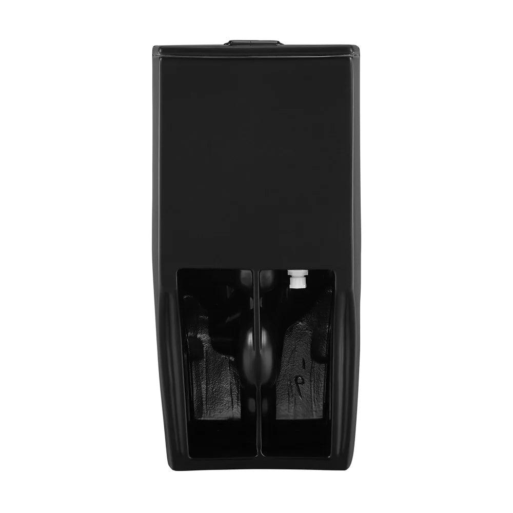 Swiss Madison St. Tropez One Piece Elongated Toilet Dual Vortex™ Flush in Matte Black, Black Hardware 1.1/1.6 gpf