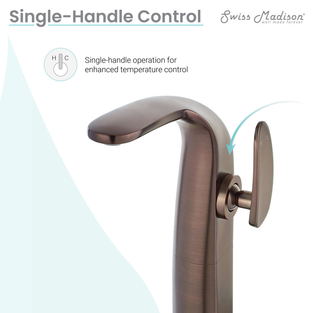 Swiss Madison Chateau Single Hole, Single-Handle, High Arc Bathroom Faucet in Oil Rubbed Bronze
