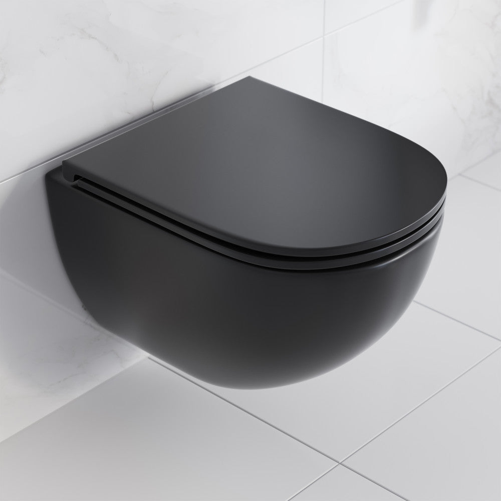 Swiss Madison St. Tropez Wall-Hung Toilet Bowl Only in Matte Black