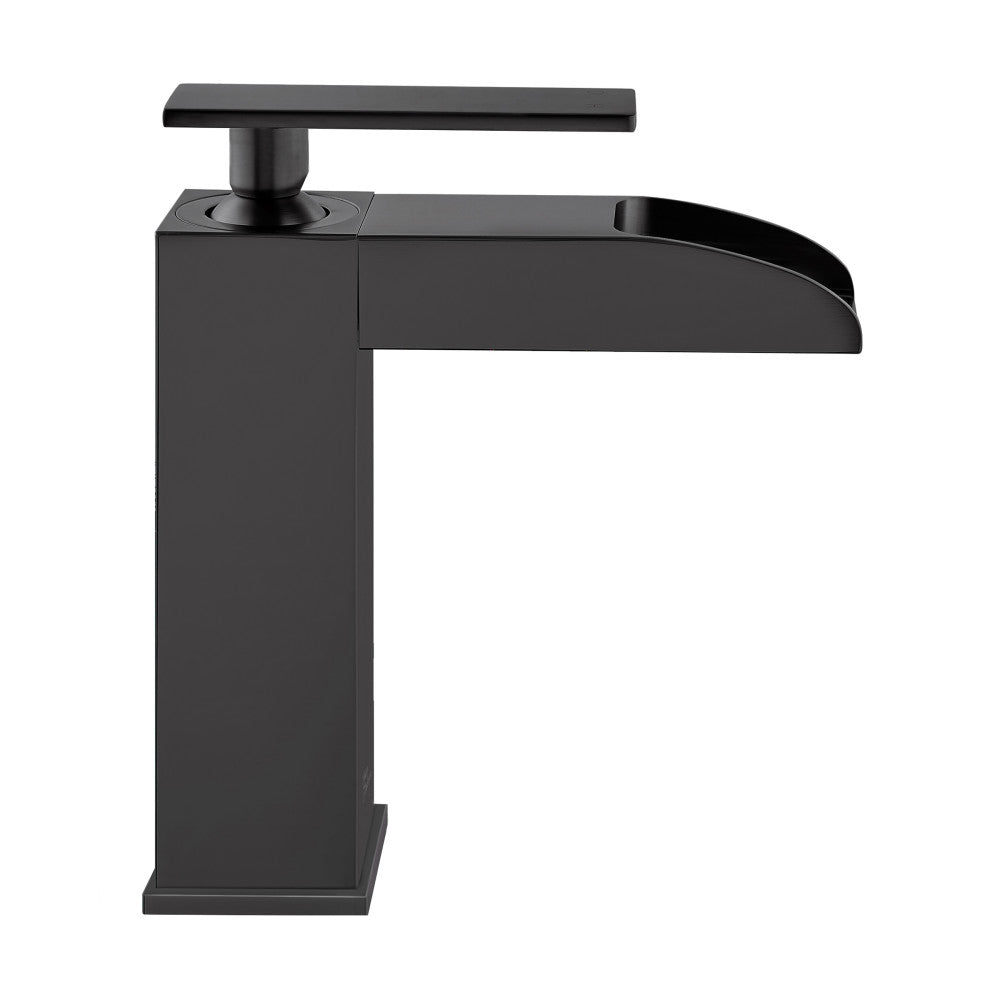 Swiss Madison Concorde Single Hole, Single-Handle, Waterfall Bathroom Faucet in Matte Black