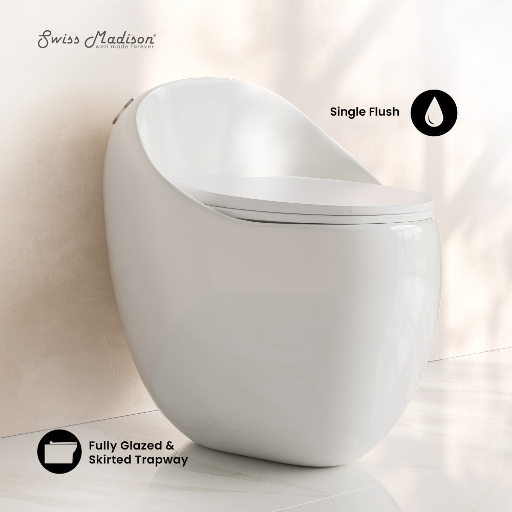 Swiss Madison Plaisir II One-Piece Elongated Toilet Top Flush 1.28 GPF