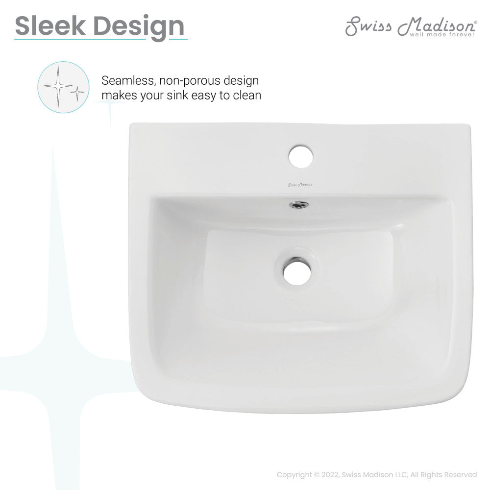 Swiss Madison Carre 21" Wall-Mount Bathroom Sink