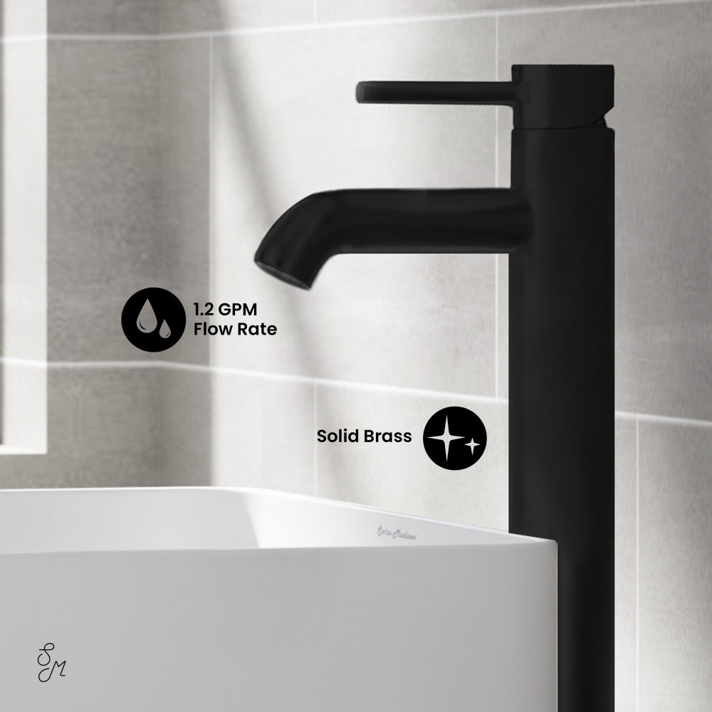Swiss Madison Ivy Single Hole, Single-Handle, High Arc Bathroom Faucet in Matte Black