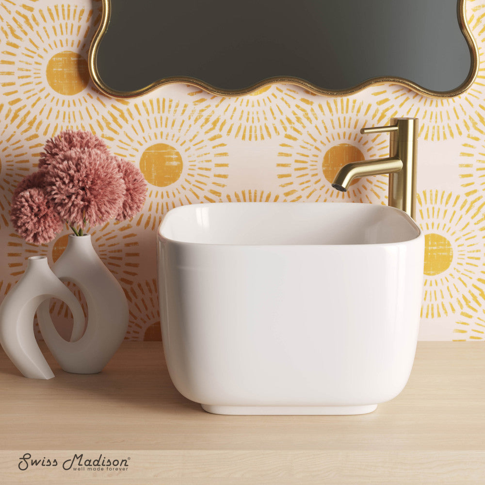 Swiss Madison Carre 14.5" Square Vessel Bathroom Sink
