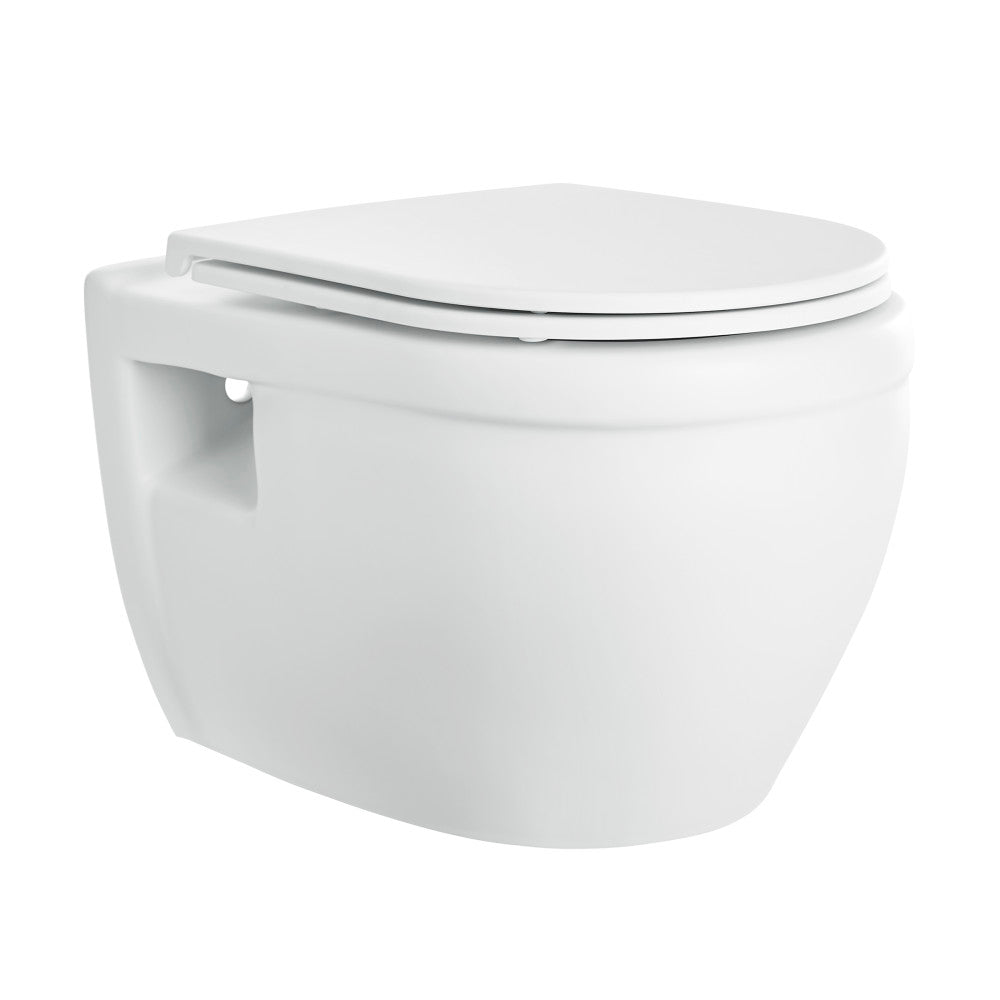 Swiss Madison Ivy Wall-Hung Elongated Toilet Bowl Only in Matte White