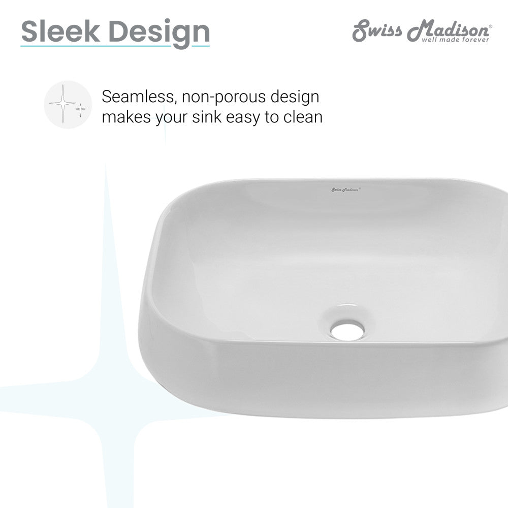 Swiss Madison Chateau 22 Square Ceramic Vessel Sink