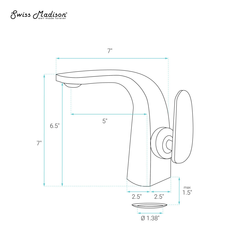 Swiss Madison Chateau Single Hole, Single-Handle, Bathroom Faucet in Oil Rubbed Bronze
