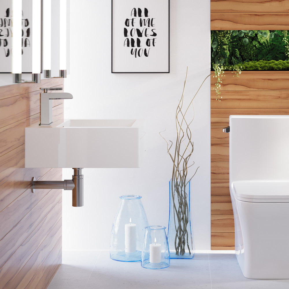 Swiss Madison Voltaire 18 Square Ceramic Wall Mount Sink