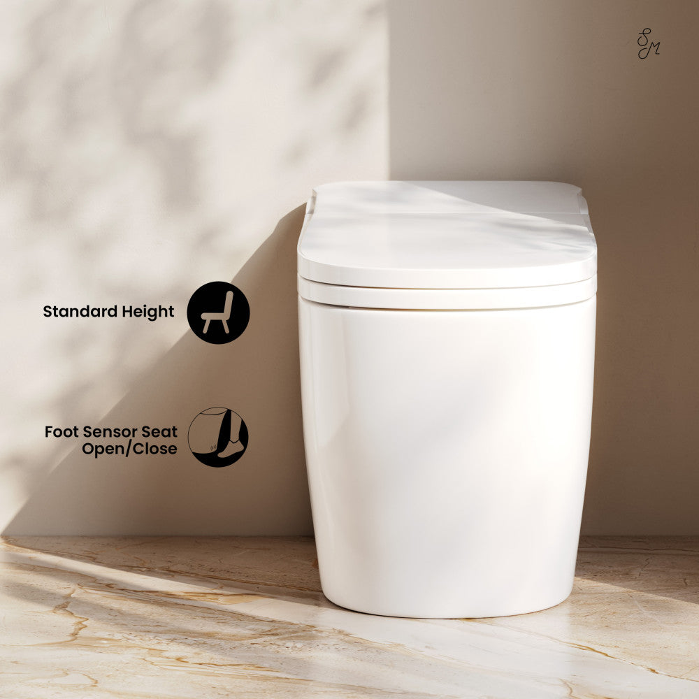 Swiss Madison Avancer One Piece Smart Toilet 1.28 GPF in Glossy White with Heated Bidet, Air Drying, Night Light, Foot Sensor