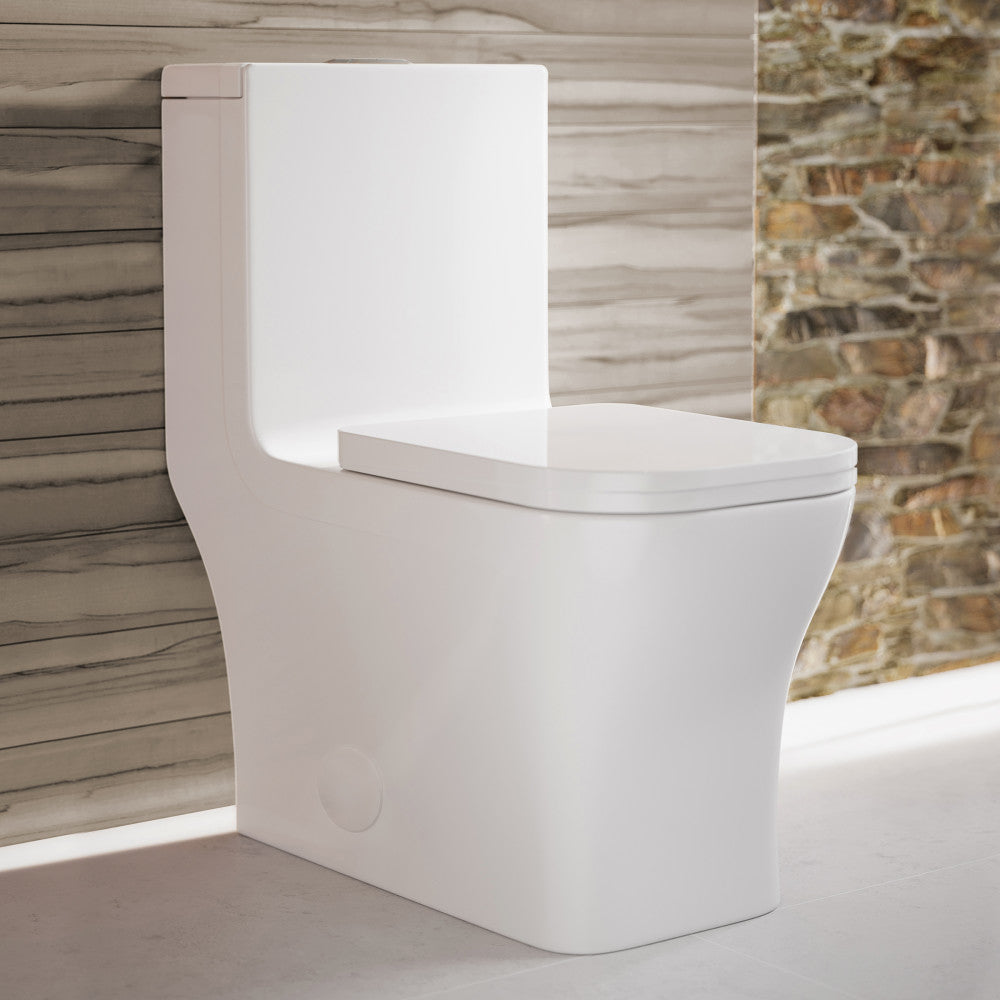 Swiss Madison Concorde One Piece Square Toilet Dual Flush 1.1/1.6 gpf with 10" Rough In