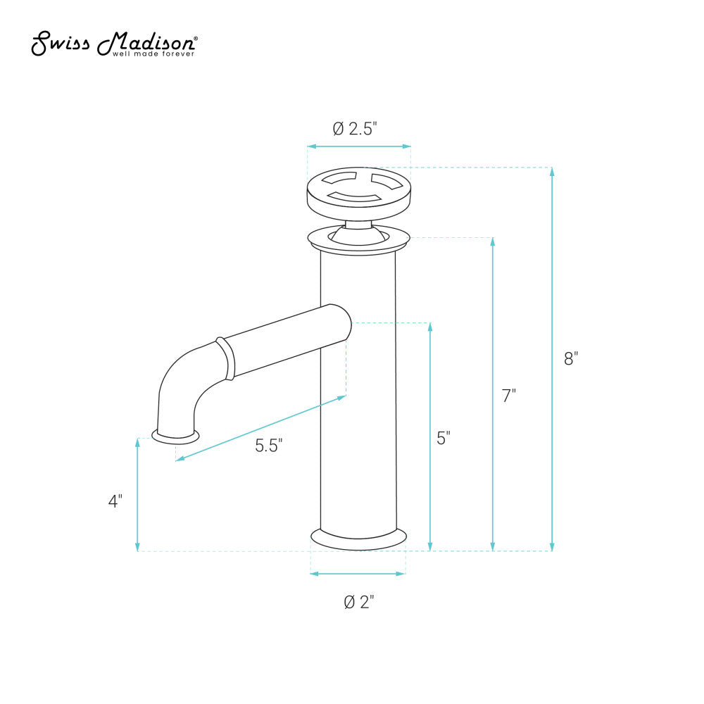 Swiss Madison Avallon Single Hole, Single-Handle Wheel, Bathroom Faucet in Chrome